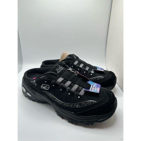 Skechers Sport Women's D'Lites Slip-On Mule Sneaker 8 BLACK - Picture 1 of 7